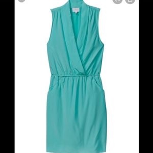 Aritzia Sleeveless Wrap Mini Dress in Teal